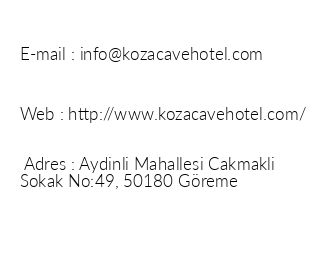 Koza Cave Hotel iletiim bilgileri
